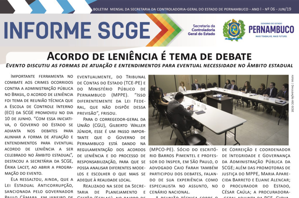 Informe SCGE em sua sexta edição